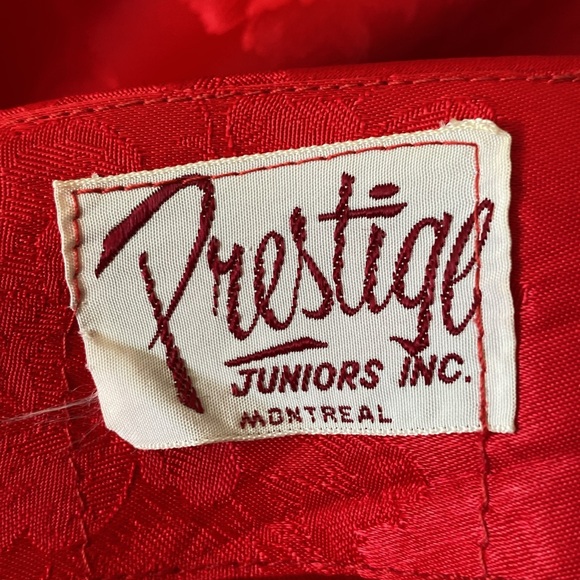 Vintage 50’s red brocade satin dress by Prestige Formal, holiday parties! Large - Picture 11 of 17